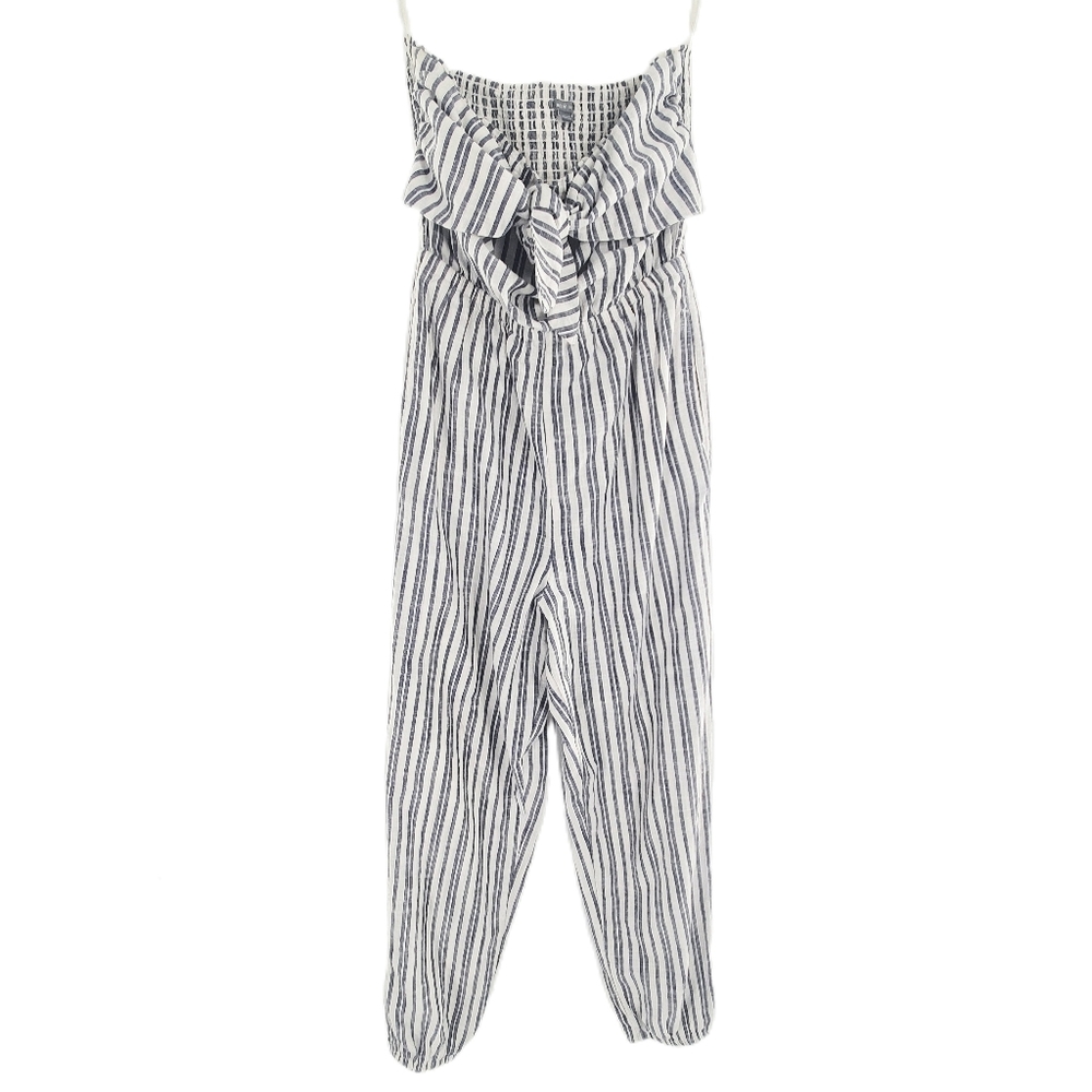 Aerie Strapless Tie Front Pinstripe Jumper - Picture 3 of 8
